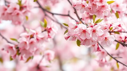 Obraz premium Soft pink cherry blossoms with gentle filter effect, blossom, watercolor