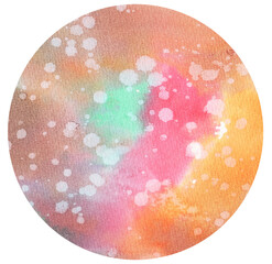 Watercolor hand painted circles texture. Watercolour circle elements for design.