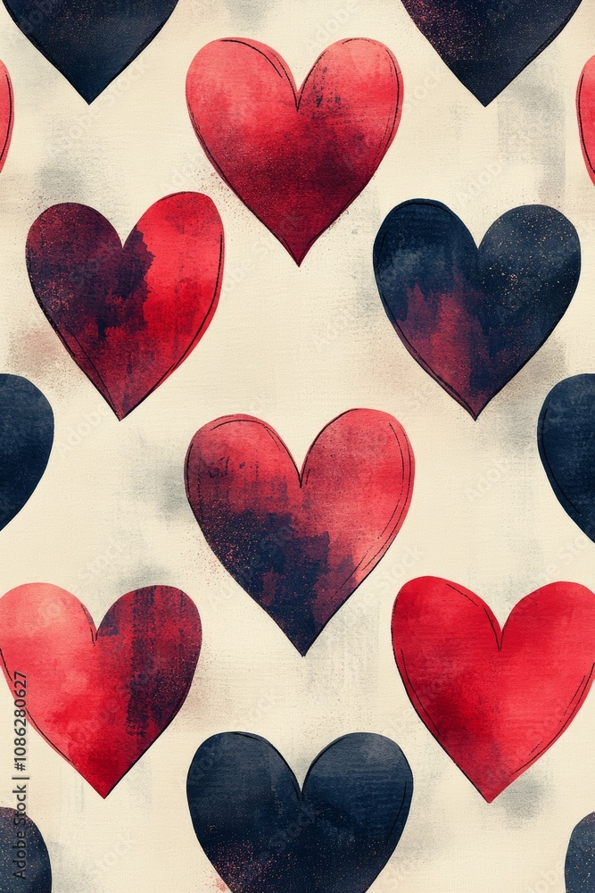 Aufkleber a vibrant array of colorful hearts artfully painted on a pristine white surface, radiating joy and c