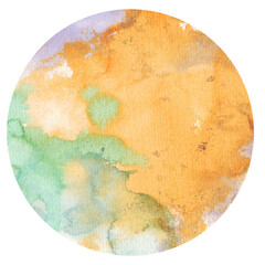 Watercolor hand painted circles texture. Watercolour circle elements for design.