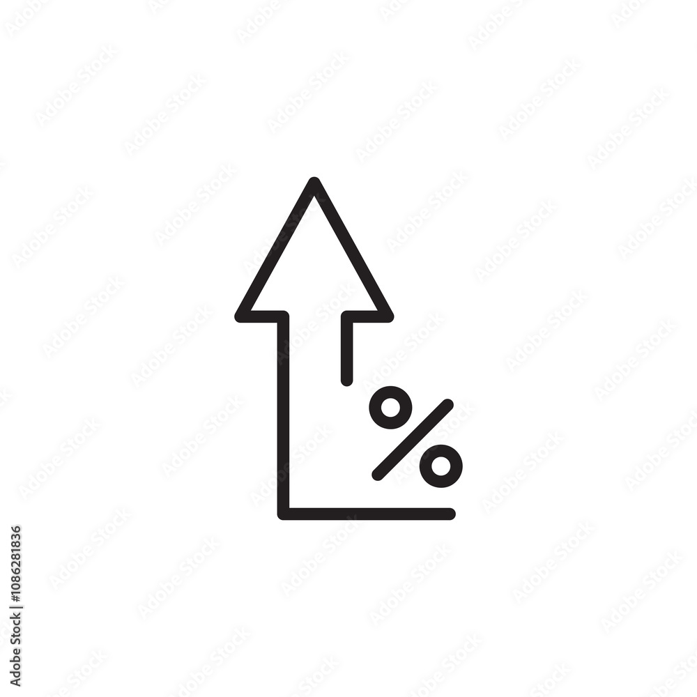Poster interest rate line icon. simple flat black linear illustration for web and app..eps
