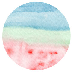 Watercolor hand painted circles texture. Watercolour circle elements for design.