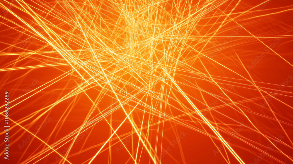 Aufkleber bright orange light patterns create an energetic atmosphere in an abstract digital design