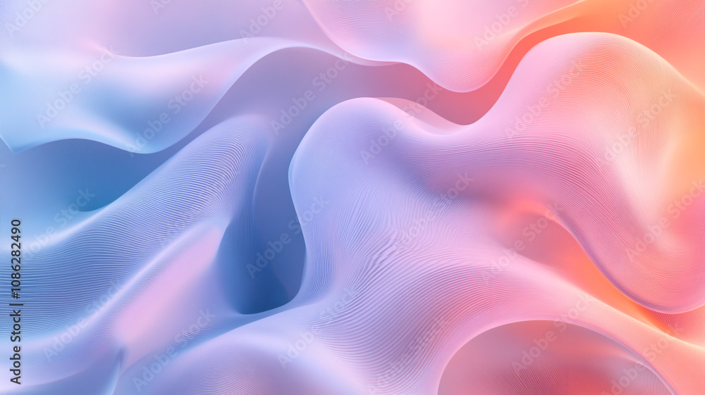 Aufkleber soft swirling patterns with pastel colors creating a calming abstract design in digital art