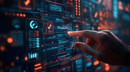 Obraz premium Illustration - Technology Data Analysis System Software