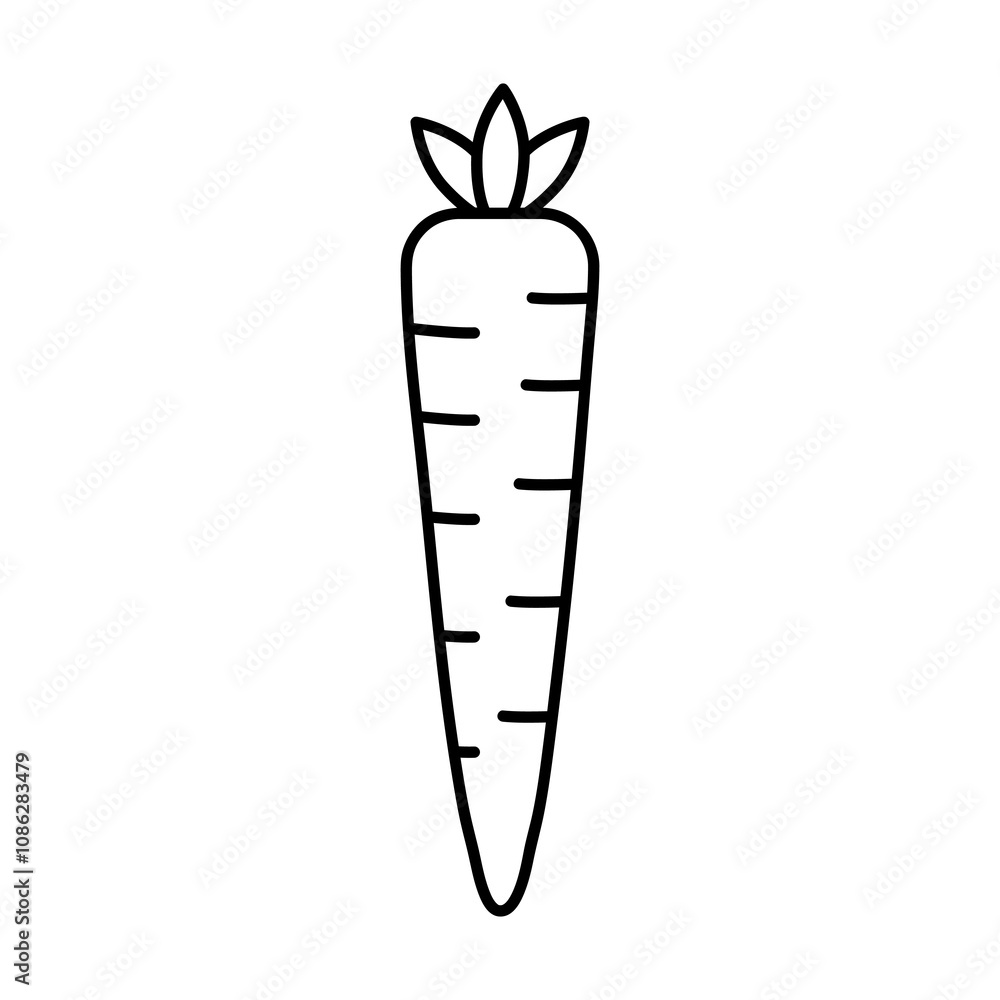 Poster carrot line icon, simple flat black linear illustration for web and app..eps