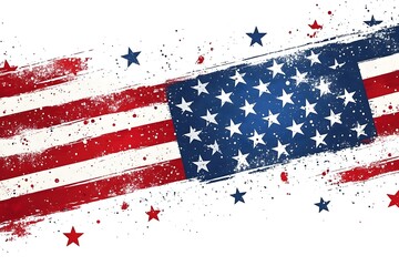 july, freedom, red, flag, patriotism, illustration, day, blue, design, background, event, poster, vector, anniversary, star, holiday, symbol, america, american, fourth, independence, national, sign, f