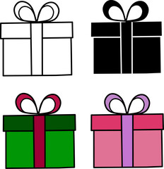 gift boxes of various colors
