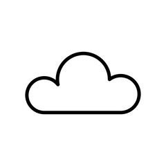Fototapeta premium Cloud icon. Simple weather shape. Outline vector design. Minimal cloud symbol.