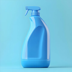3D Render Blue Plastic Spray Bottle Illustration