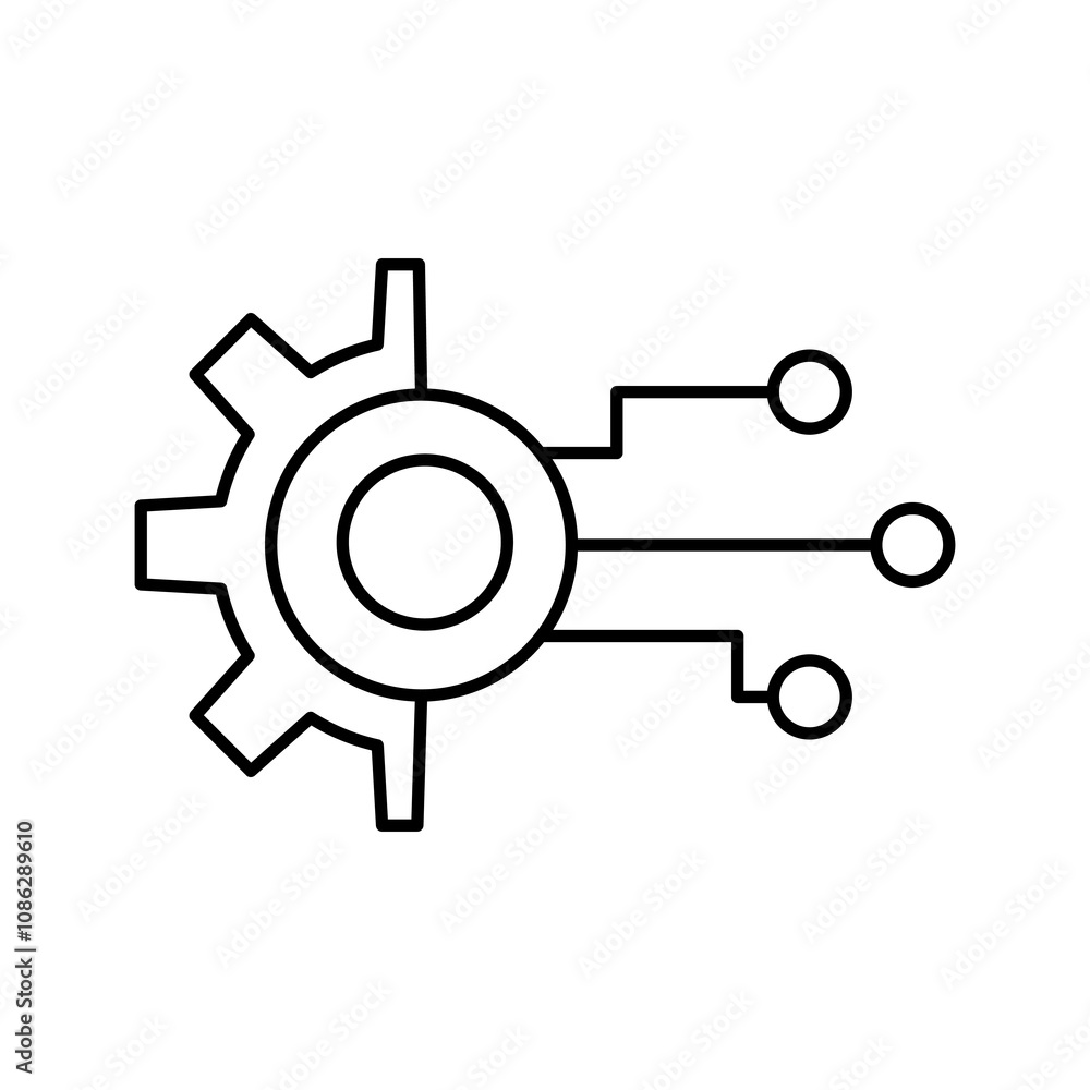 Poster digital transformation line icon. vector flat black simple illustration for web and app..eps