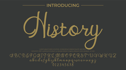 History Font Stylish brush painted an uppercase vector letters, alphabet, typeface