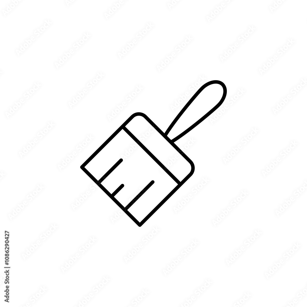 Poster paint brush line icon, vector simple flat linear illustration for web and app..eps