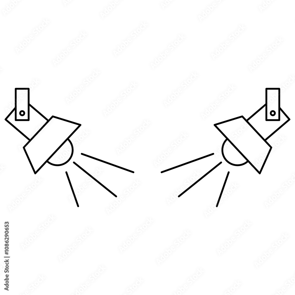 Aufkleber searchlight outline icon. vector spotlight simple linear illustration for web and app..eps