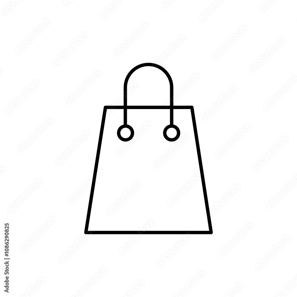 Poster shopping bag outline icon. vector paper bag simple linear illustration for web and app..eps