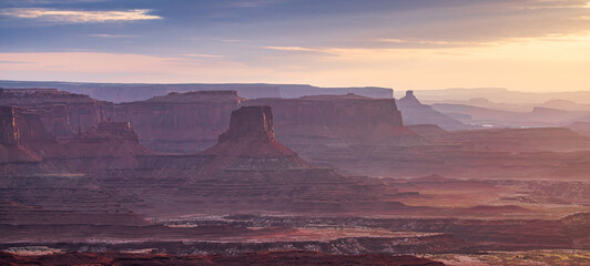 Majestic Utah Canyon Landscape at Sunrise with Vast Horizons