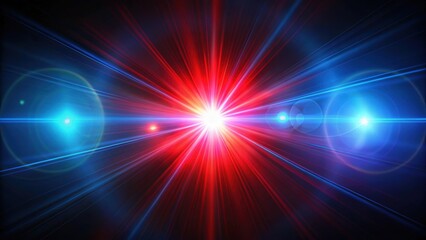 Real red and blue optical lens flare on black background, red, blue, optical, lens flare, light, glowing, abstract, vibrant