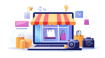 content planning analytics, Digital Marketing and Commerce Concept Illustration