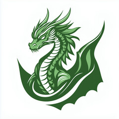Naklejka premium Logo of a green dragon illustration isolated on a white background