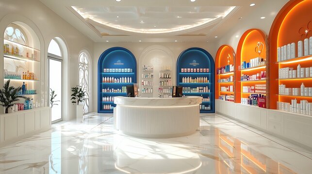 New pharmacy opening features bright colors and inviting layout with organized displays