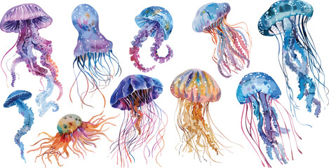jelly fish watercolor clipart © dian's