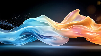 Flowing waves event abstract art colorful liquid dynamics creative space close-up fluidity concept
