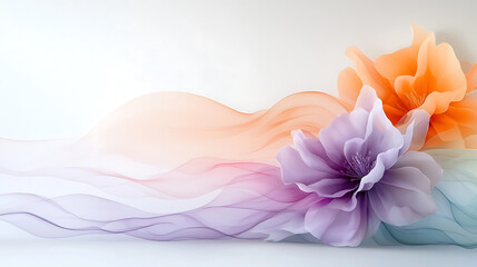 Flowing floral design digital art abstract soft palette close-up elegance