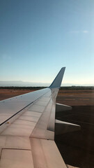 View from Airplane Window at Runway