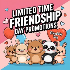 Cute Animals Celebrate Friendship Day Promotions