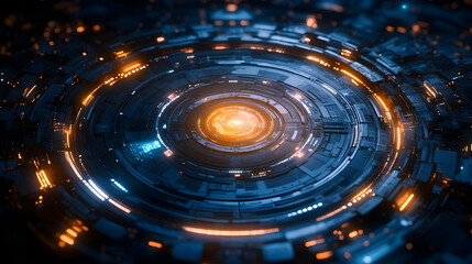 Obraz premium 3D Abstract Background - Futuristic Technology Core