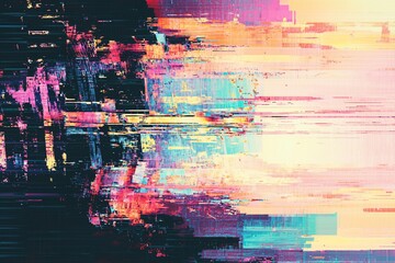 Naklejka premium Vibrant Abstract Art: A Fusion of Colors and Digital Manipulation