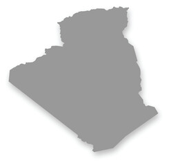 Grey Map Of Algeria Map