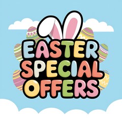 Easter Special Offers Bunny Ears Eggs Design