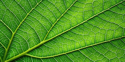Obraz premium Green leaf background with visible vein leaf, green, leaf, foliage, nature, background, texture, botany, plant, veins, close up