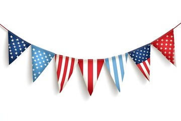 Obraz premium 4th of July, Independence day - greeting design with USA patriotic colors firework burst rays. july, freedom, red, flag, patriotism, illustration, day, blue, design, background, event, poster,