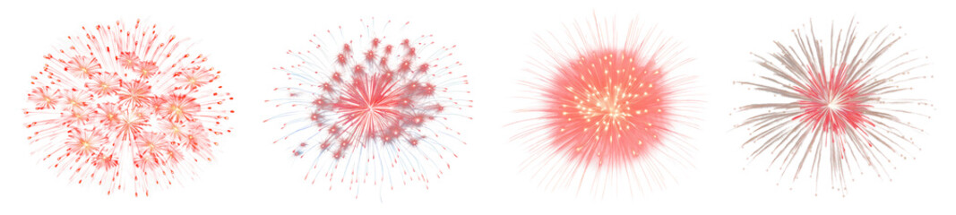Obraz premium Fireworks effect png cut out element set