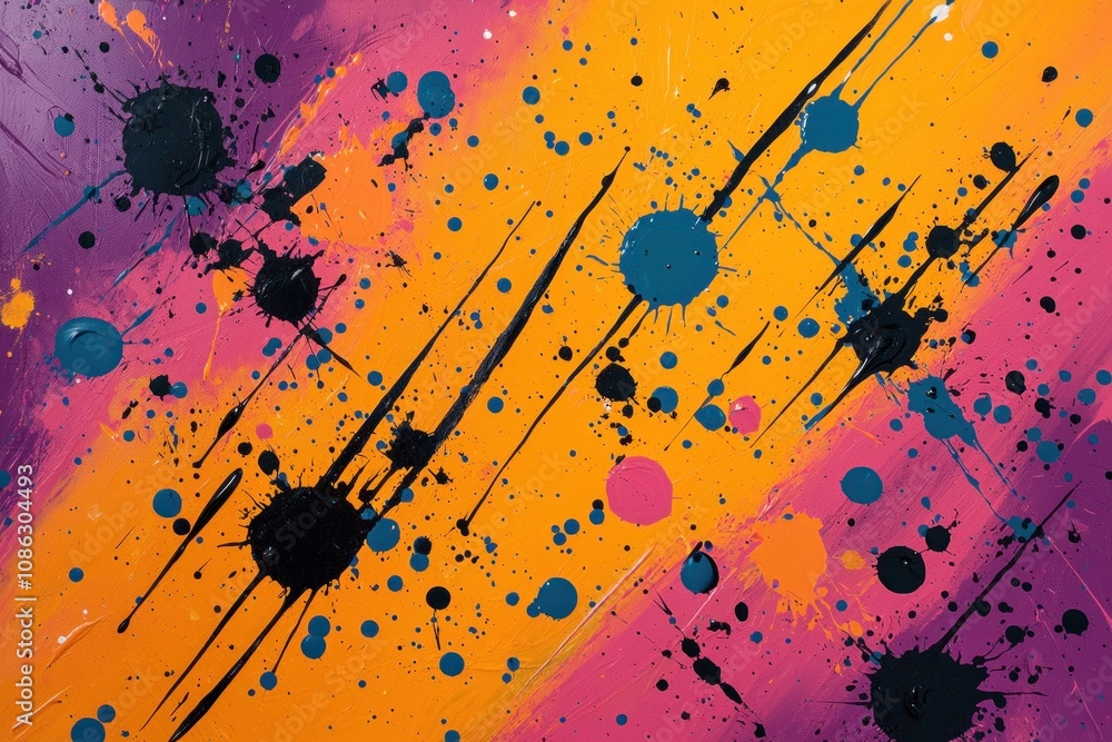 Poster dynamic splatter art modern studio abstract artwork colorful environment artistic viewpoint creative