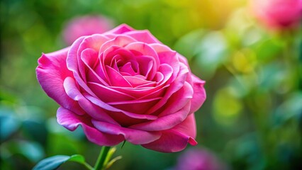 Obraz premium Beautiful close-up of vibrant pink rose flowers, roses, buds, petals, blooming, garden, spring, flora, botanical, romantic