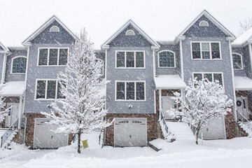 Naklejka premium houses in the snow