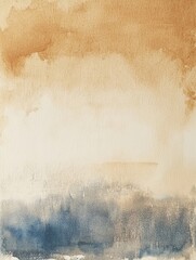 Gentle watercolor hues transition from warm beige to cool blue, evoking a calm and peaceful atmosphere in the artwork. Generative AI