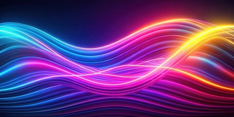 Abstract neon background with vibrant waves , neon, abstract, background, wave, vibrant, design, colorful, glowing