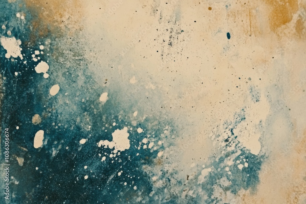 Fototapete soft hues of blue and cream blend beautifully with abstract splashes, creating a serene watercolor t
