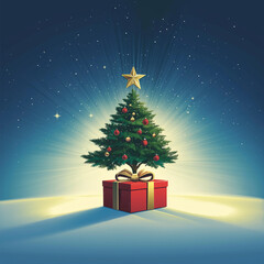 Obraz premium christmas tree with gifts