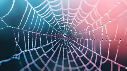 Naklejka premium Dewdrops on Spider Web