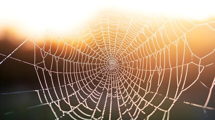 Dewy Spider Web Sunrise