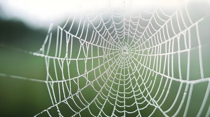 Dewy Spiderweb Closeup