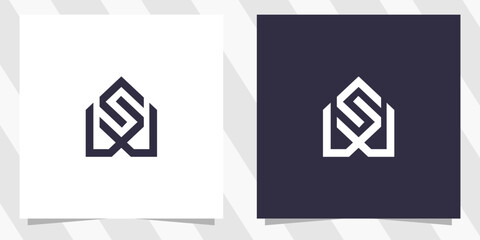letter sw ws logo design
