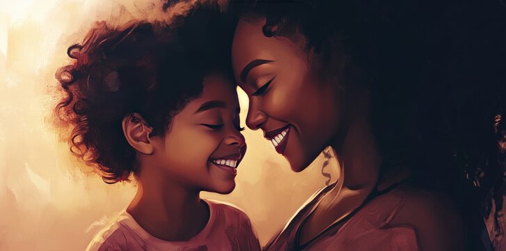 A Mother's Love A Warm Embrace Between a Mother and Her Child. Happy Mother's Day Concept