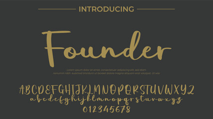 Fototapeta premium Founder Font Stylish brush painted an uppercase vector letters, alphabet, typeface
