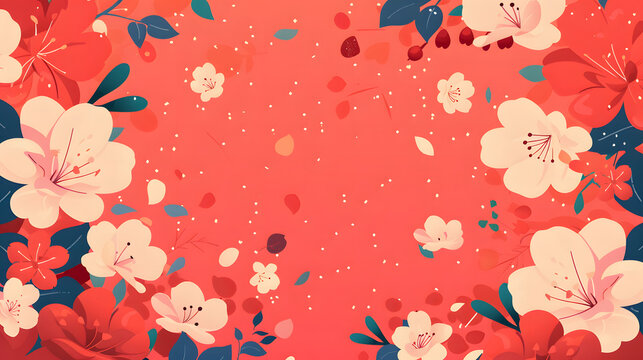 Spring Couplets and Red Decorations Background Chinese New Year illustration Vector